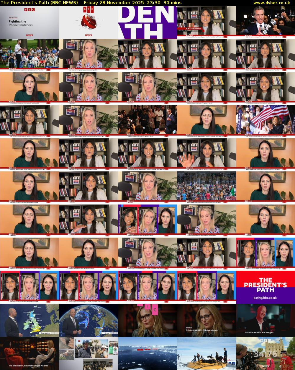 The President's Path (BBC NEWS) Friday 28 November 2025 23:30 - 00:00