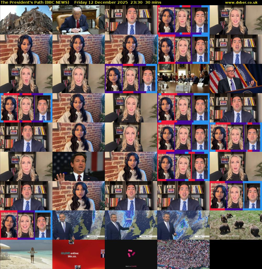 The President's Path (BBC NEWS) Friday 12 December 2025 23:30 - 00:00