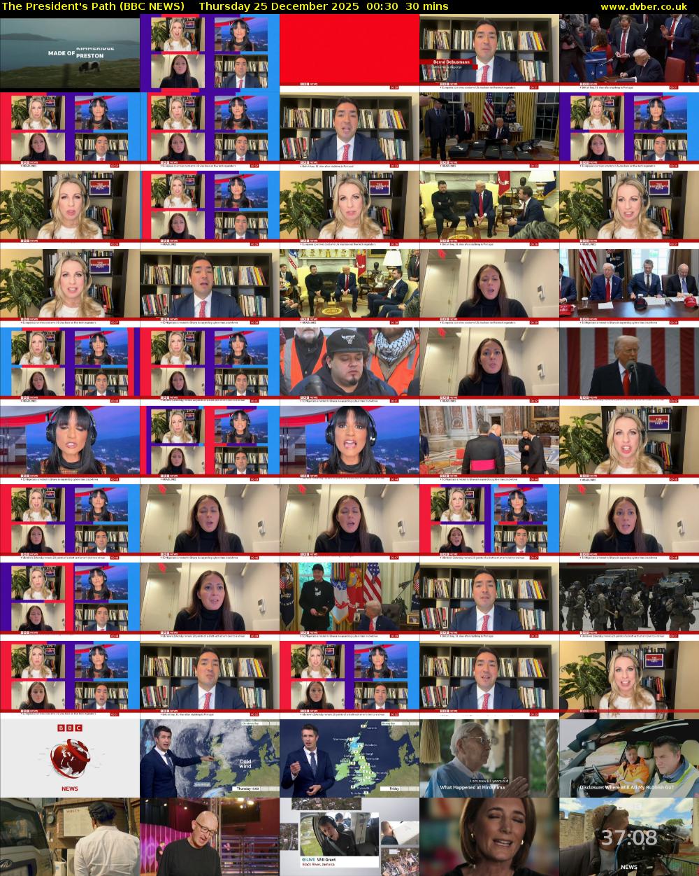 The President's Path (BBC NEWS) Thursday 25 December 2025 00:30 - 01:00