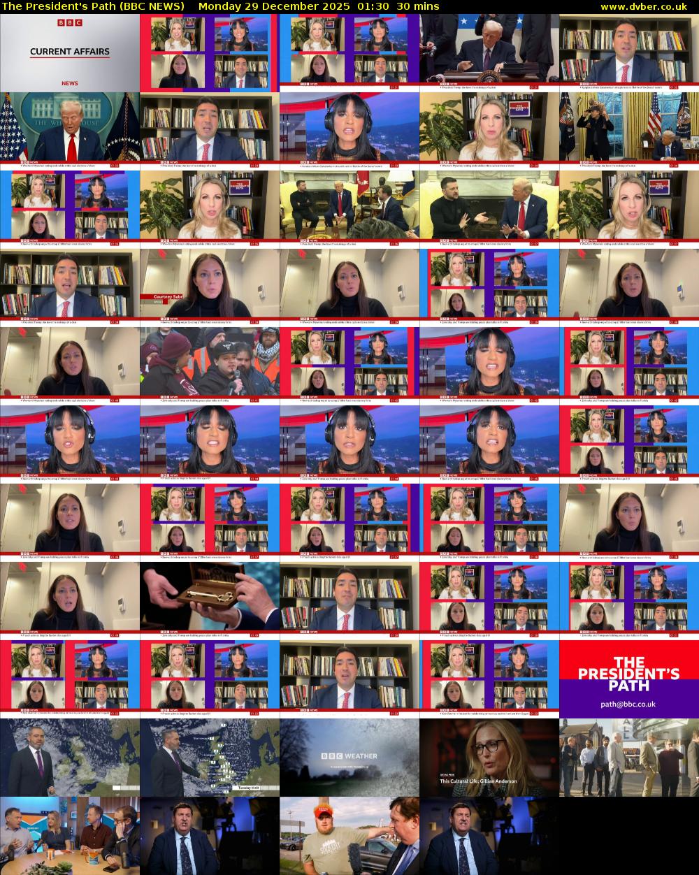 The President's Path (BBC NEWS) Monday 29 December 2025 01:30 - 02:00