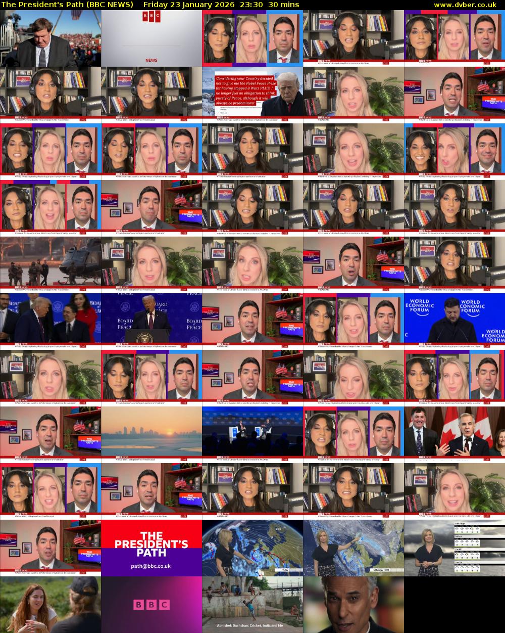 The President's Path (BBC NEWS) Friday 23 January 2026 23:30 - 00:00