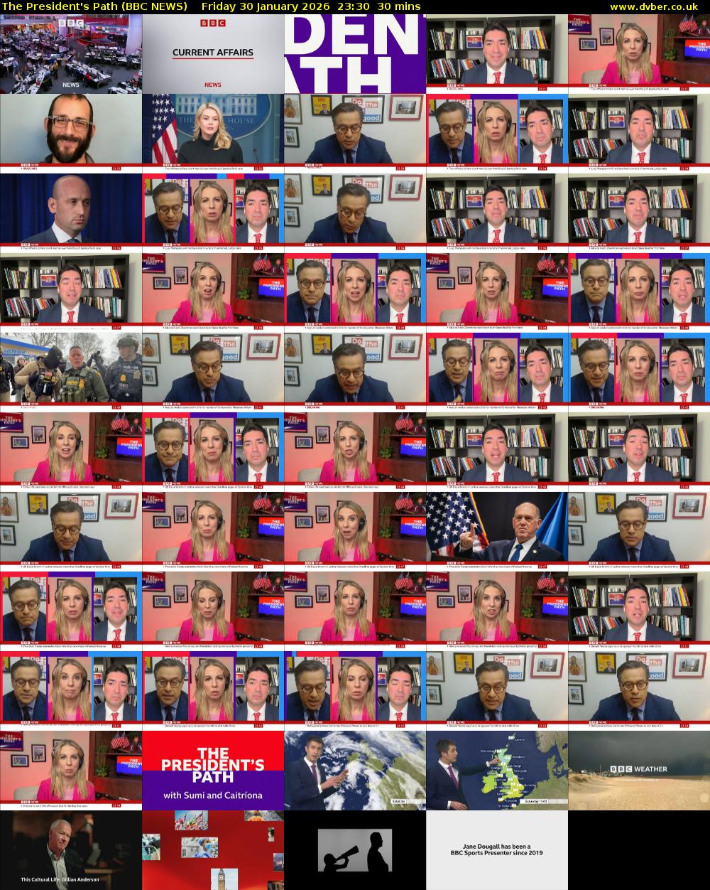 The President's Path (BBC NEWS) Friday 30 January 2026 23:30 - 00:00