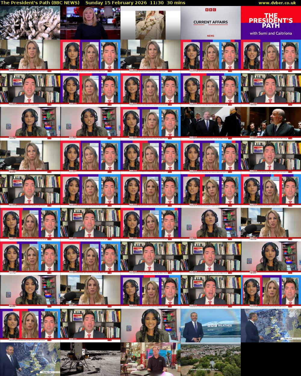 The President's Path (BBC NEWS) Sunday 15 February 2026 11:30 - 12:00