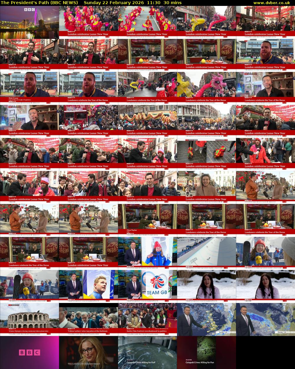 The President's Path (BBC NEWS) Sunday 22 February 2026 11:30 - 12:00