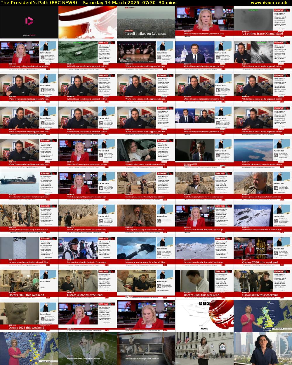 The President's Path (BBC NEWS) Saturday 14 March 2026 07:30 - 08:00