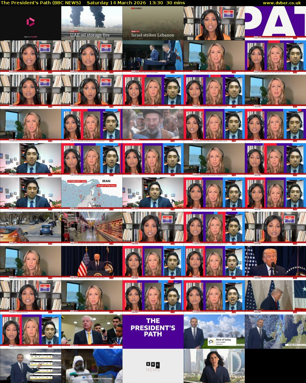 The President's Path (BBC NEWS) Saturday 14 March 2026 13:30 - 14:00