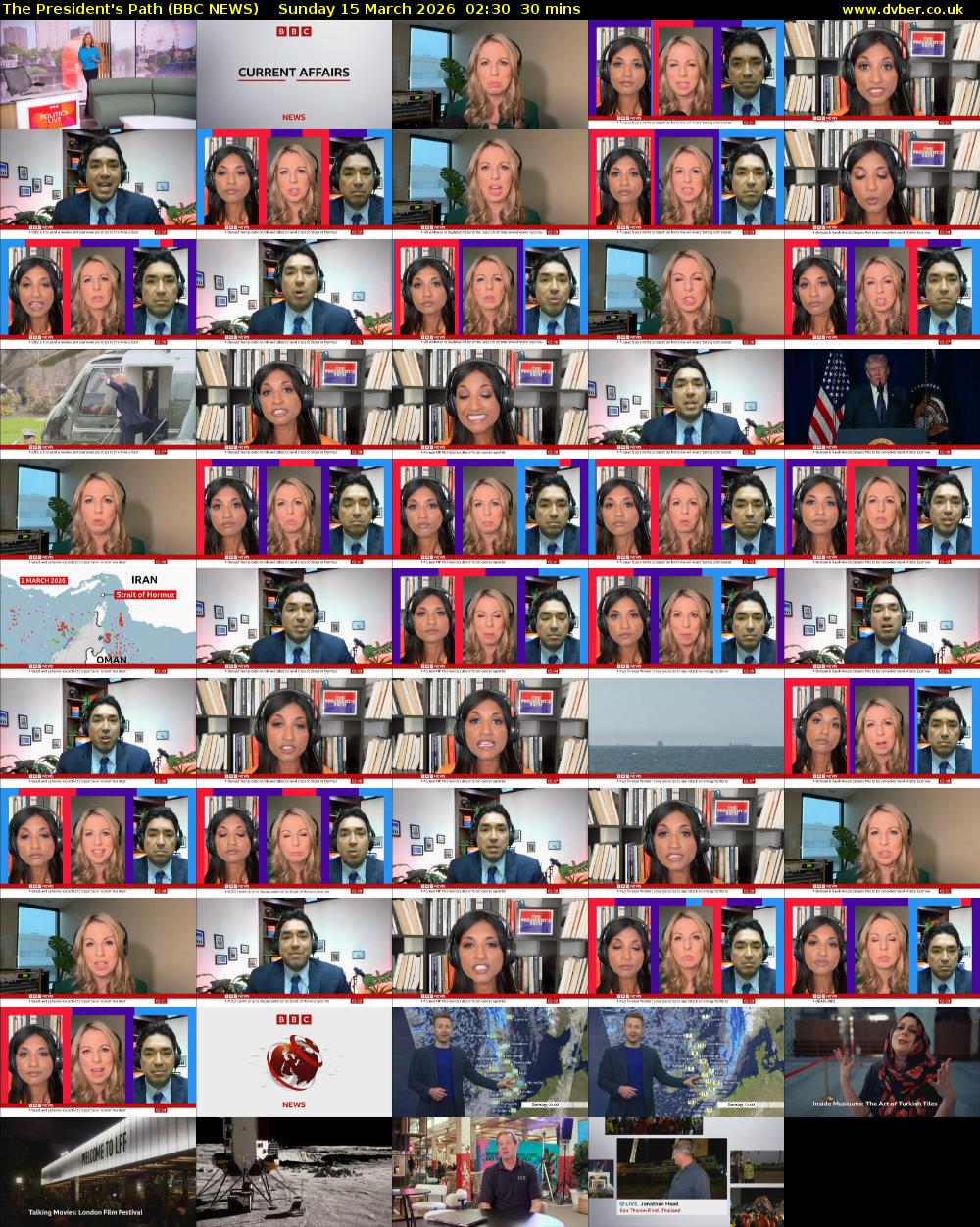 The President's Path (BBC NEWS) Sunday 15 March 2026 02:30 - 03:00