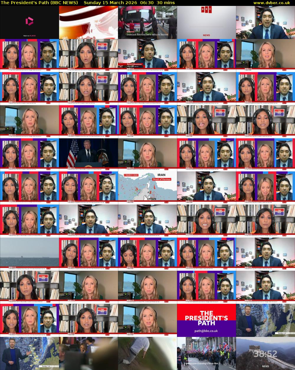 The President's Path (BBC NEWS) Sunday 15 March 2026 06:30 - 07:00