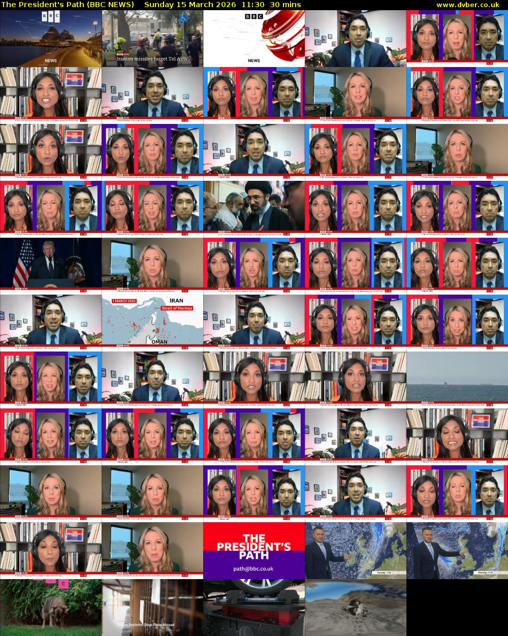 The President's Path (BBC NEWS) Sunday 15 March 2026 11:30 - 12:00