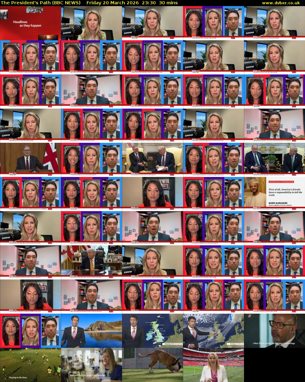 The President's Path (BBC NEWS) Friday 20 March 2026 23:30 - 00:00