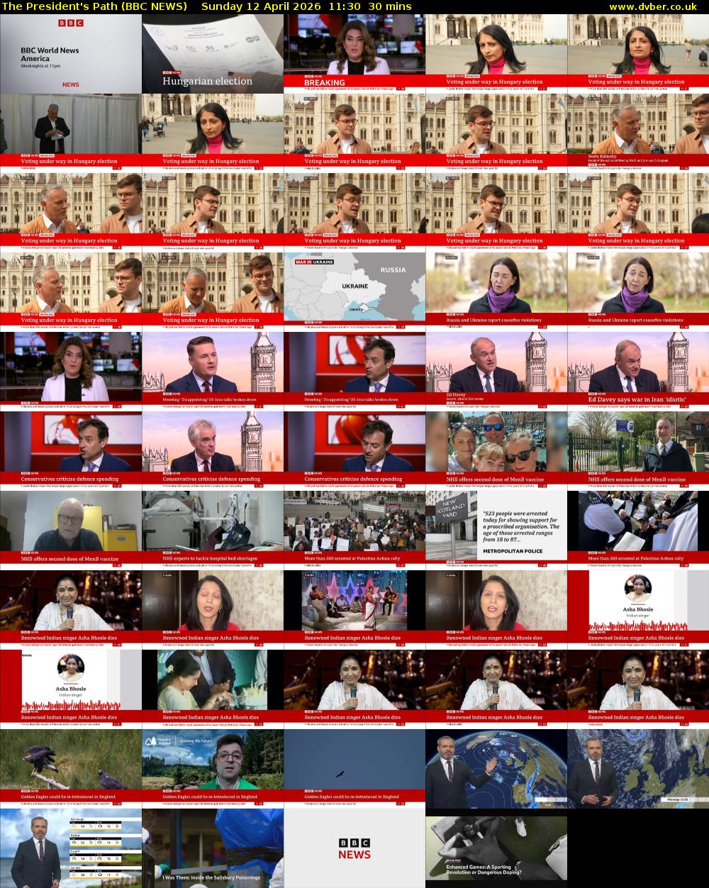 The President's Path (BBC NEWS) Sunday 12 April 2026 11:30 - 12:00