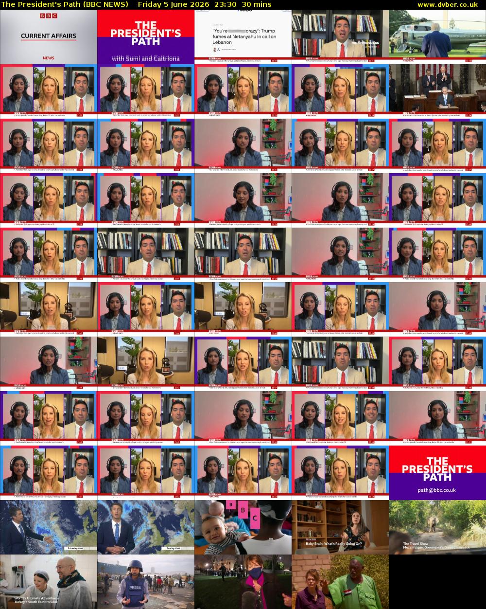 The President's Path (BBC NEWS) Friday 5 June 2026 23:30 - 00:00