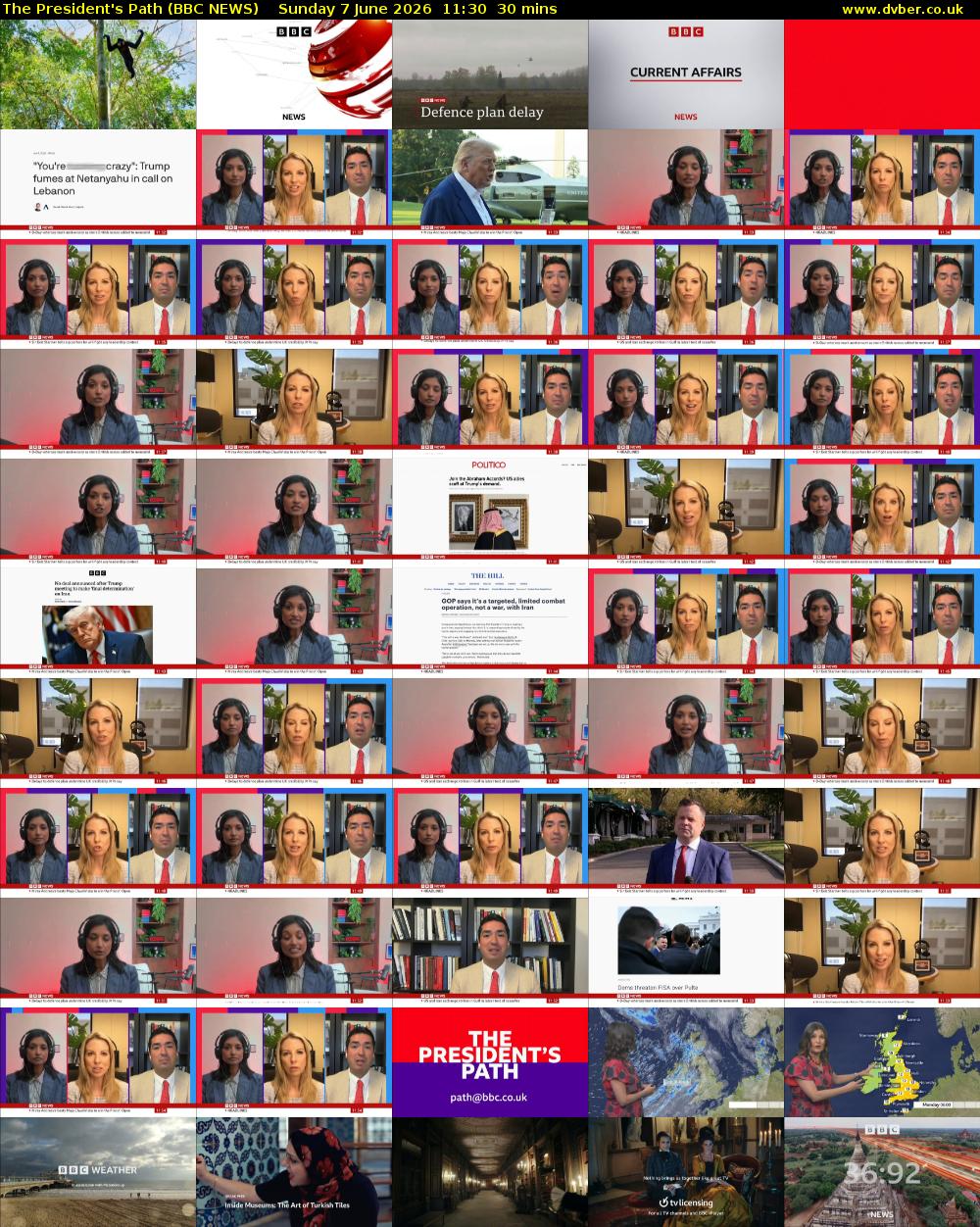 The President's Path (BBC NEWS) Sunday 7 June 2026 11:30 - 12:00