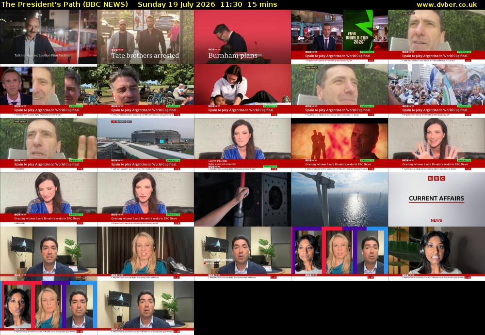 The President's Path (BBC NEWS) Sunday 19 July 2026 11:30 - 11:45