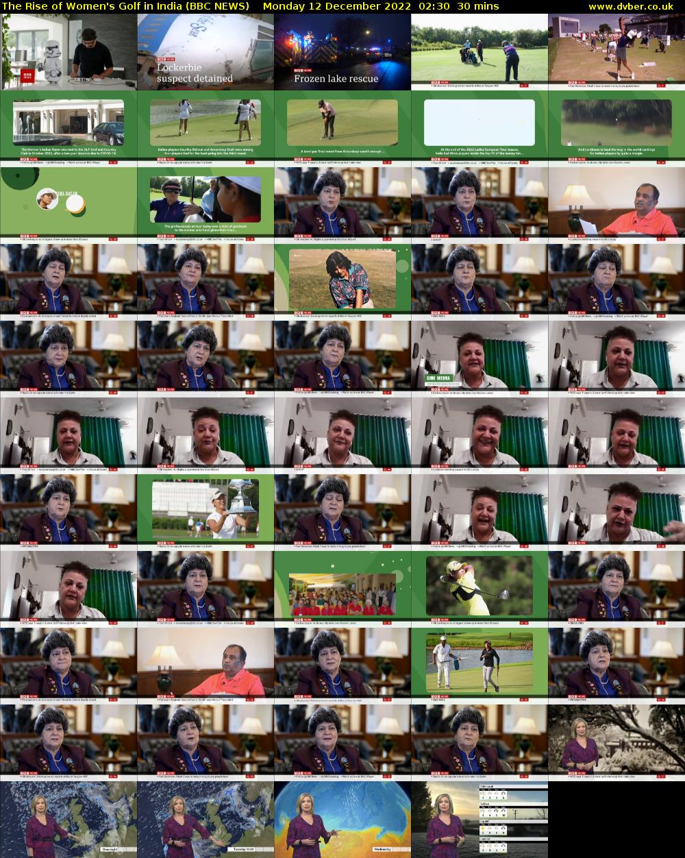 The Rise of Women's Golf in India (BBC NEWS) Monday 12 December 2022 02:30 - 03:00