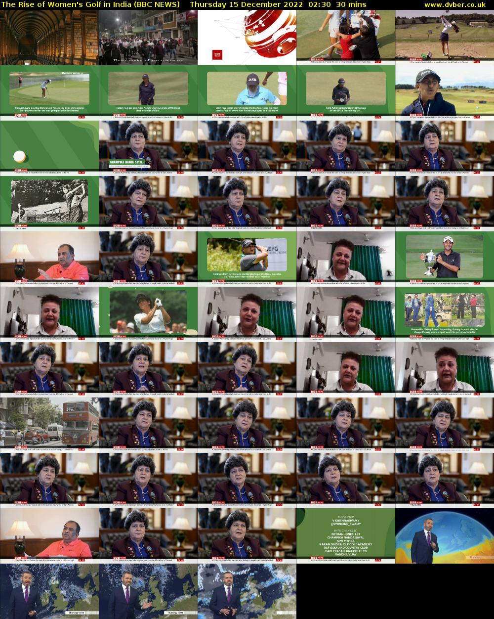 The Rise of Women's Golf in India (BBC NEWS) Thursday 15 December 2022 02:30 - 03:00