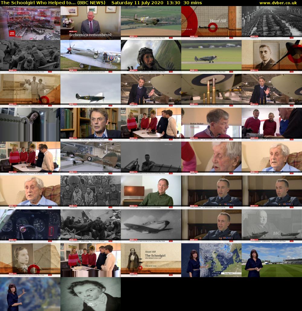 The Schoolgirl Who Helped to... (BBC NEWS) Saturday 11 July 2020 13:30 - 14:00