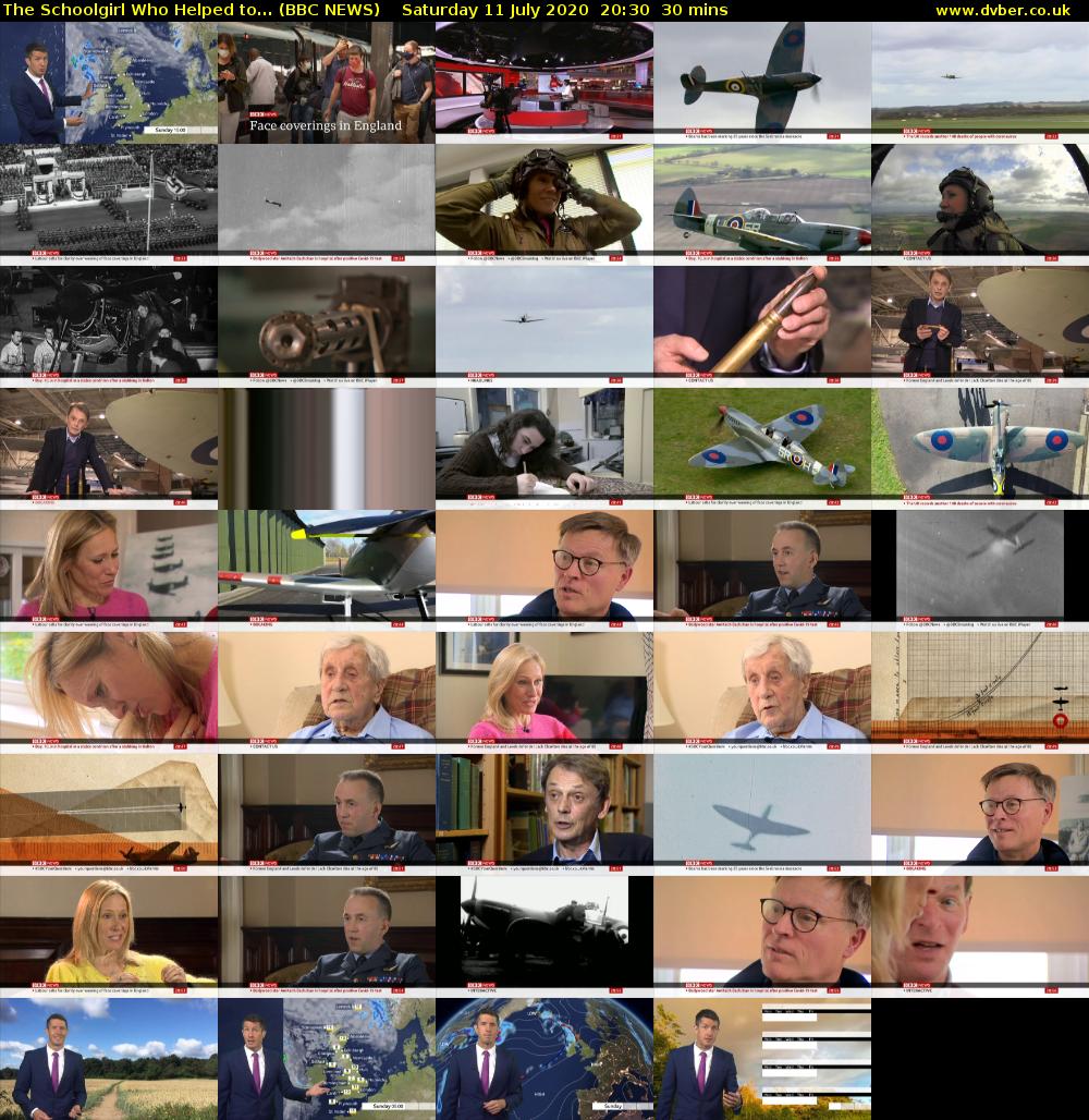The Schoolgirl Who Helped to... (BBC NEWS) Saturday 11 July 2020 20:30 - 21:00