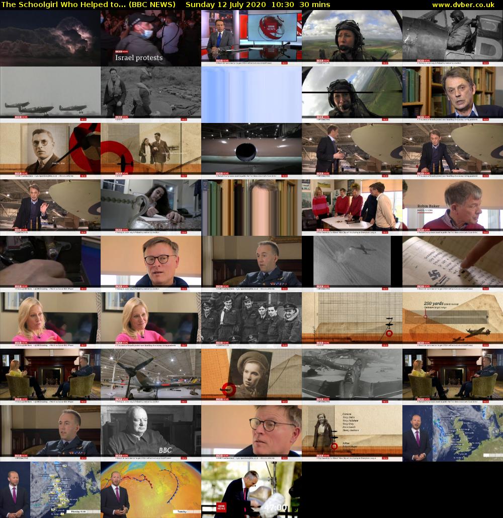 The Schoolgirl Who Helped to... (BBC NEWS) Sunday 12 July 2020 10:30 - 11:00