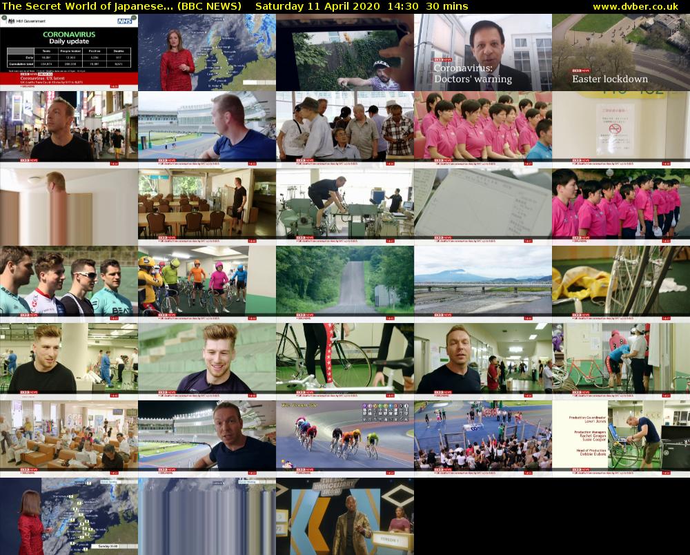 The Secret World of Japanese... (BBC NEWS) Saturday 11 April 2020 14:30 - 15:00
