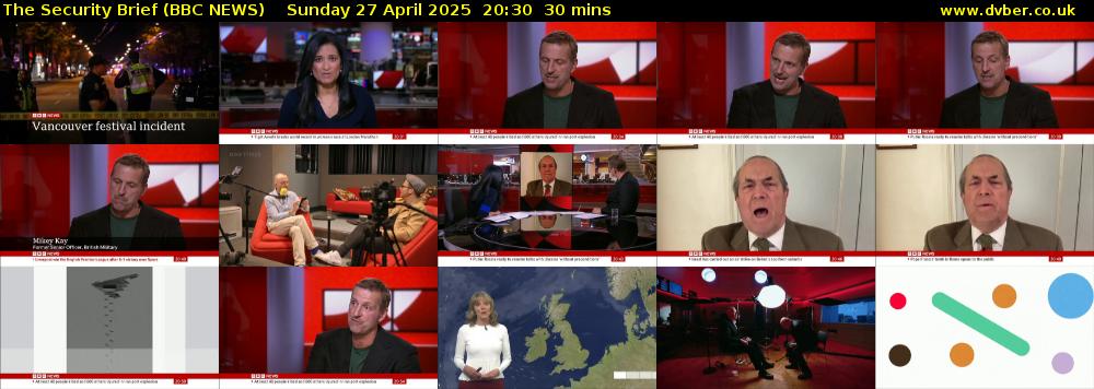 The Security Brief (BBC NEWS) Sunday 27 April 2025 20:30 - 21:00