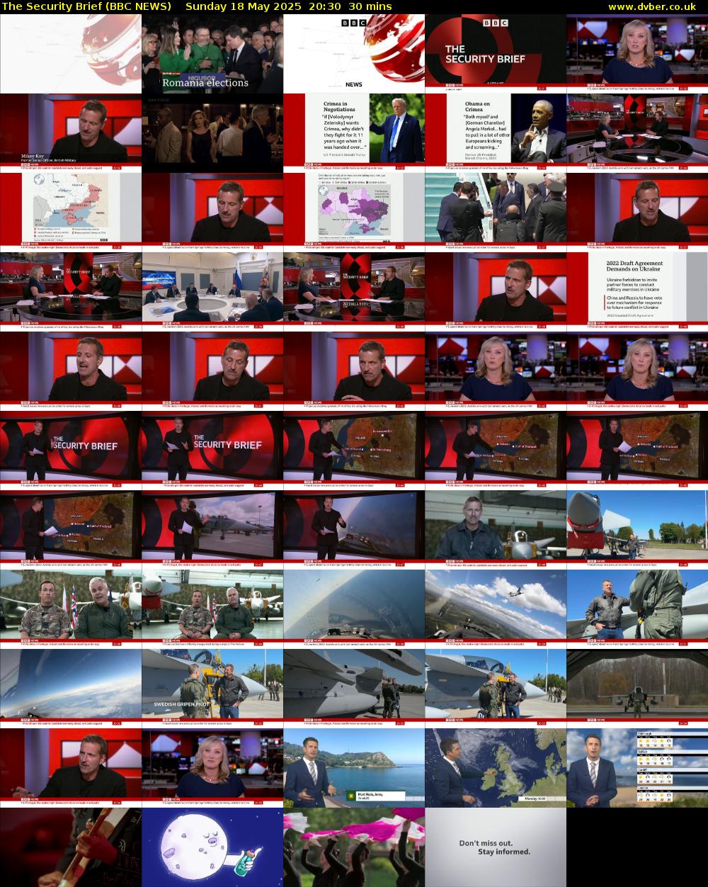 The Security Brief (BBC NEWS) Sunday 18 May 2025 20:30 - 21:00