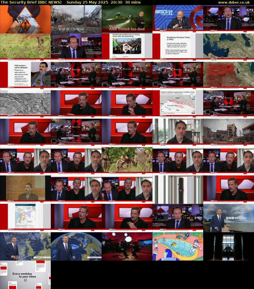 The Security Brief (BBC NEWS) Sunday 25 May 2025 20:30 - 21:00