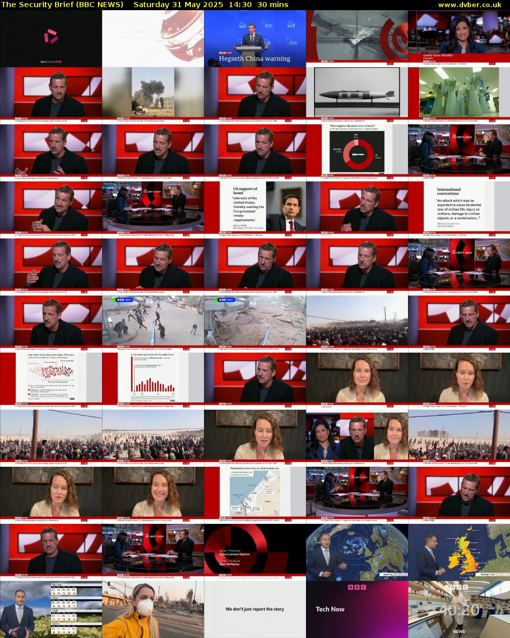 The Security Brief (BBC NEWS) Saturday 31 May 2025 14:30 - 15:00