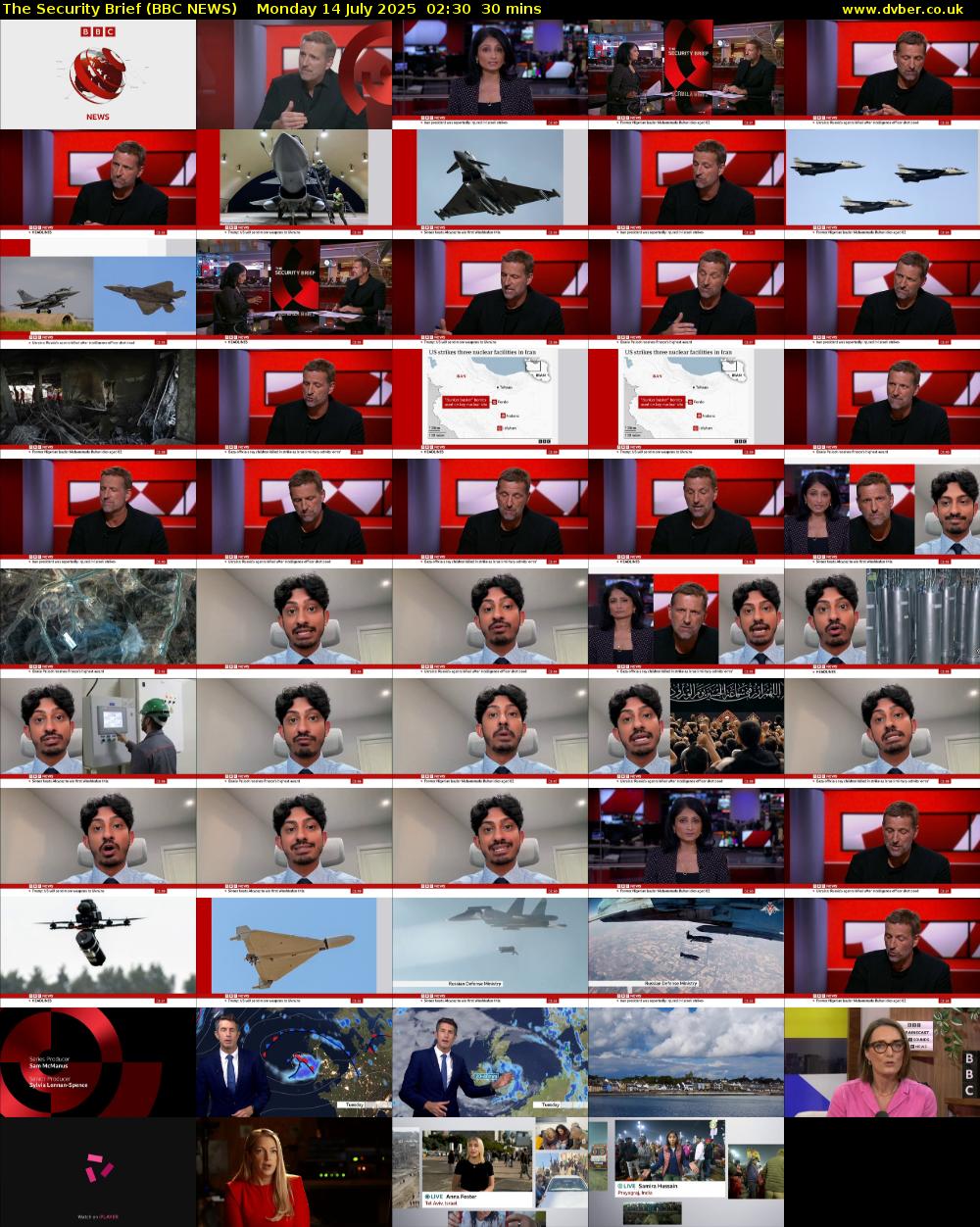 The Security Brief (BBC NEWS) Monday 14 July 2025 02:30 - 03:00