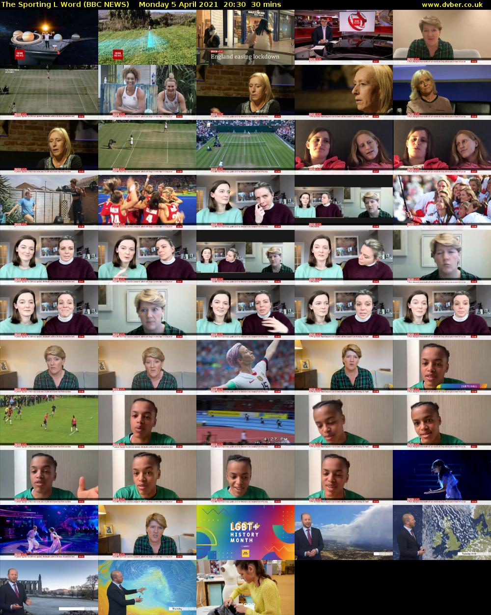 The Sporting L Word (BBC NEWS) Monday 5 April 2021 20:30 - 21:00