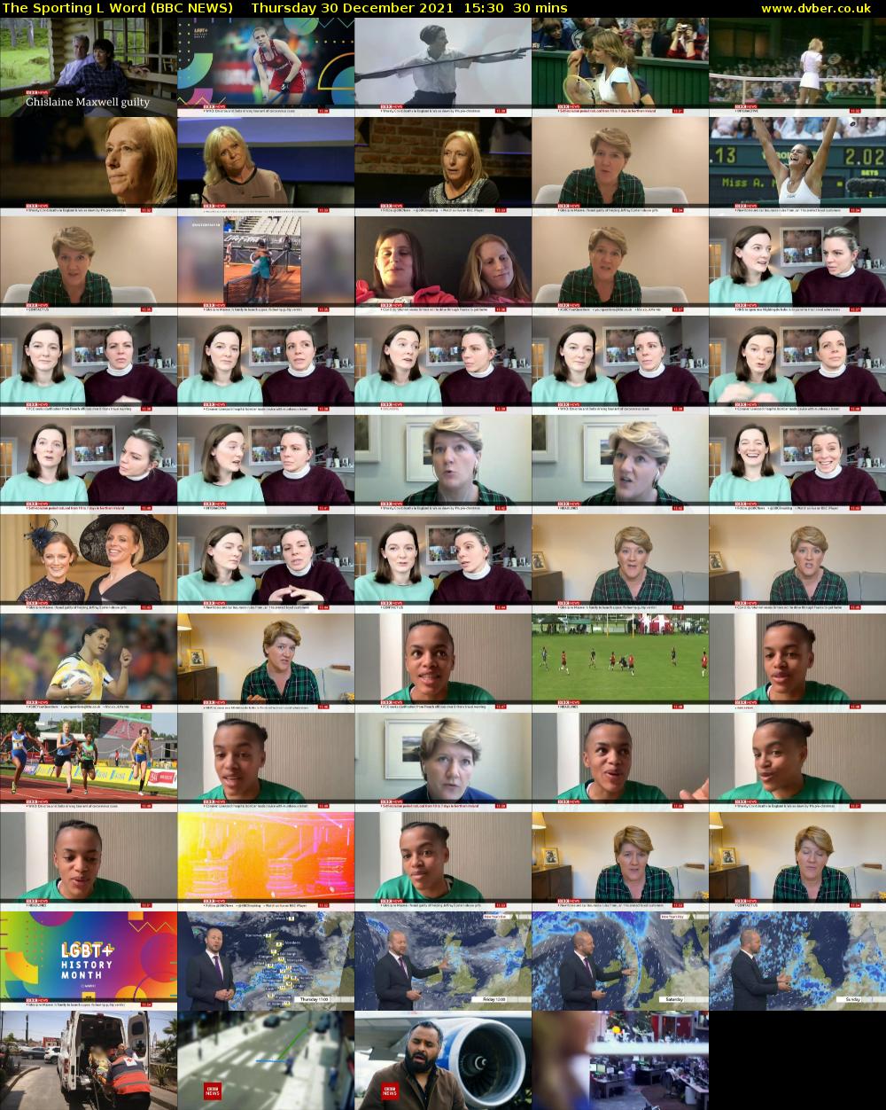 The Sporting L Word (BBC NEWS) Thursday 30 December 2021 15:30 - 16:00
