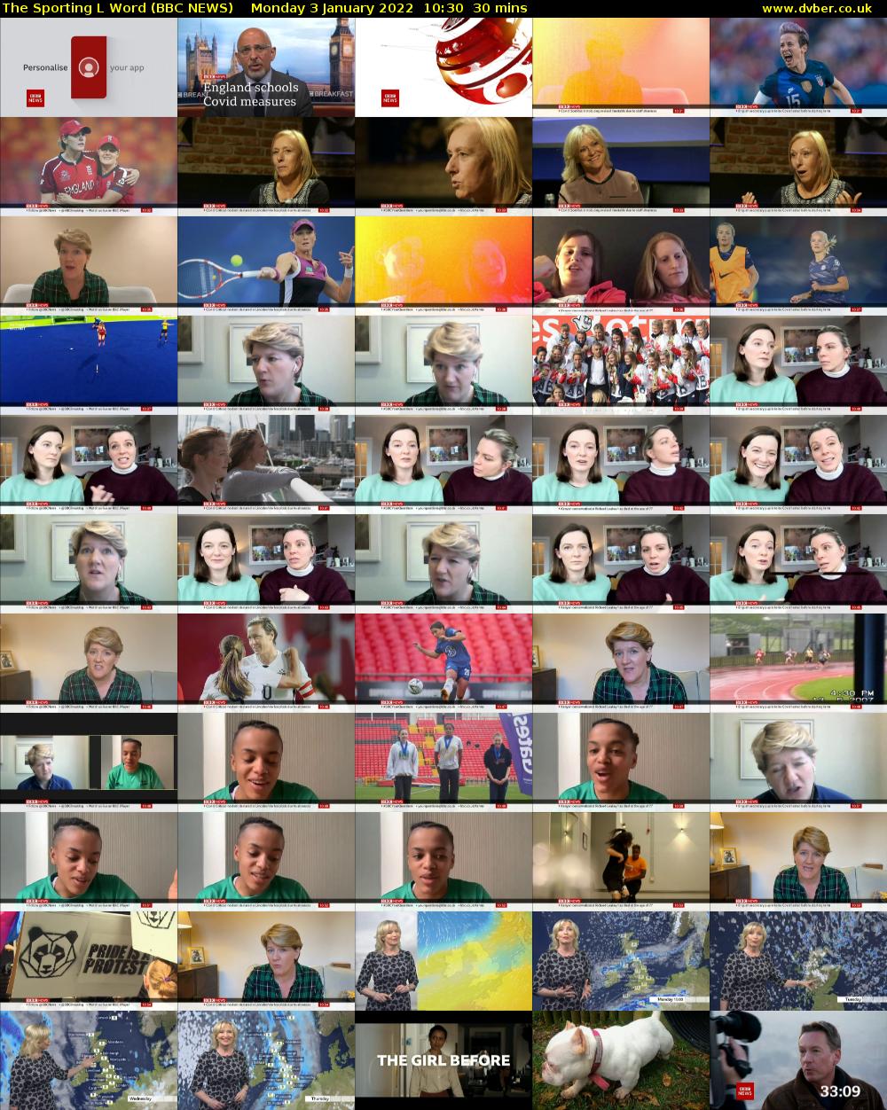 The Sporting L Word (BBC NEWS) Monday 3 January 2022 10:30 - 11:00