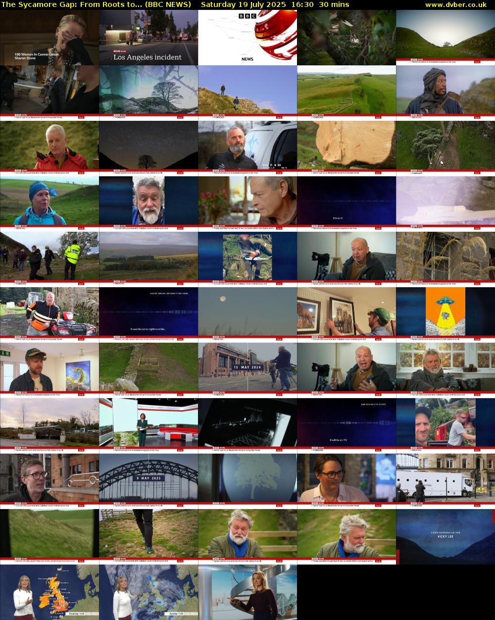 The Sycamore Gap: From Roots to... (BBC NEWS) Saturday 19 July 2025 16:30 - 17:00
