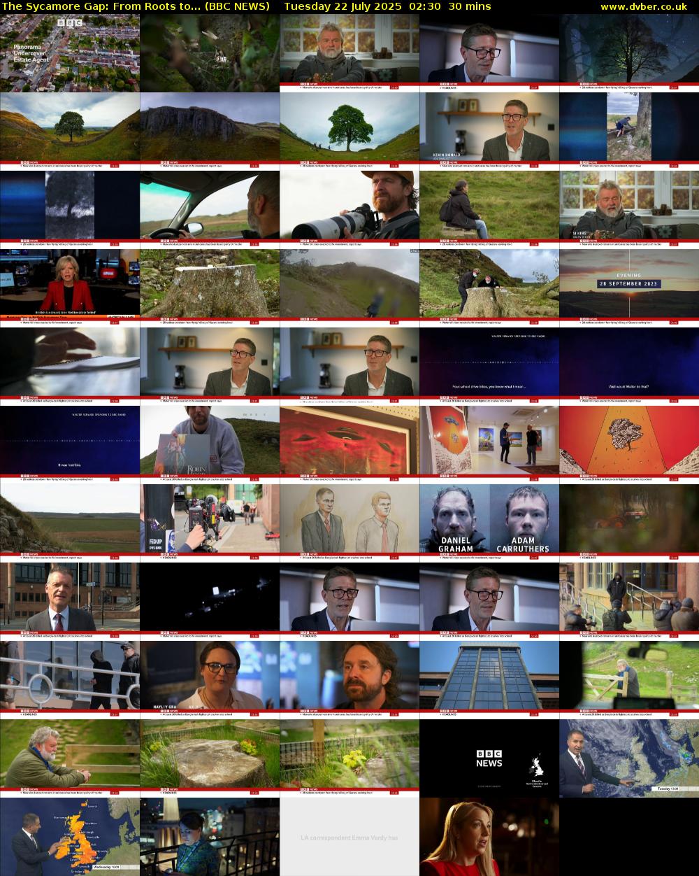 The Sycamore Gap: From Roots to... (BBC NEWS) Tuesday 22 July 2025 02:30 - 03:00