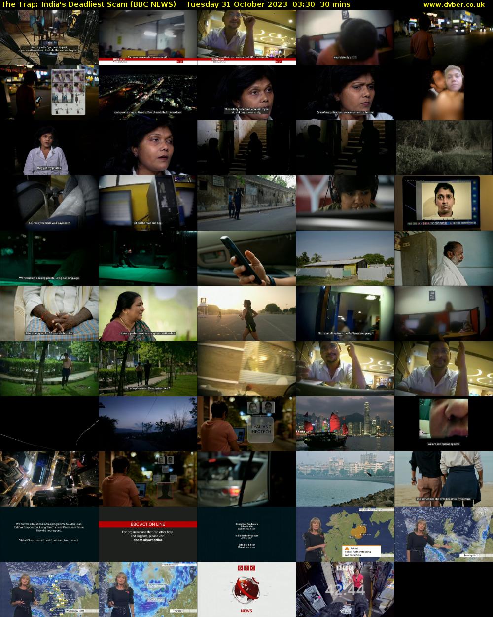 The Trap: India's Deadliest Scam (BBC NEWS) Tuesday 31 October 2023 03:30 - 04:00