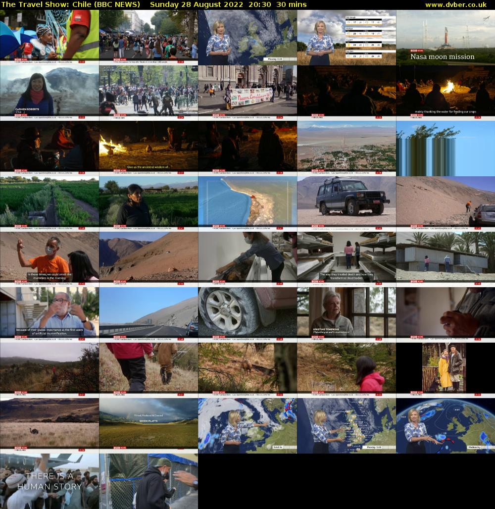 The Travel Show: Chile (BBC NEWS) Sunday 28 August 2022 20:30 - 21:00