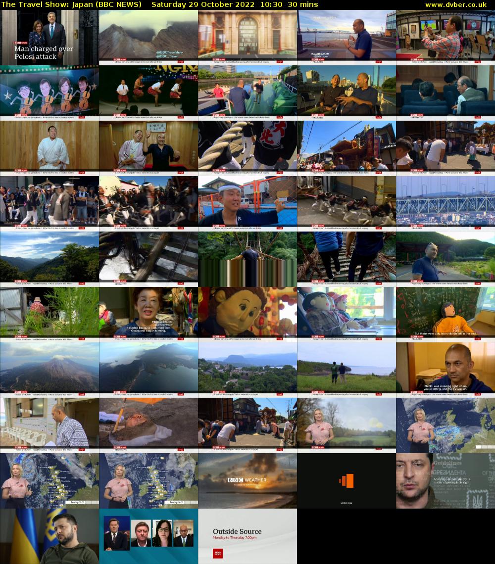 The Travel Show: Japan (BBC NEWS) Saturday 29 October 2022 10:30 - 11:00