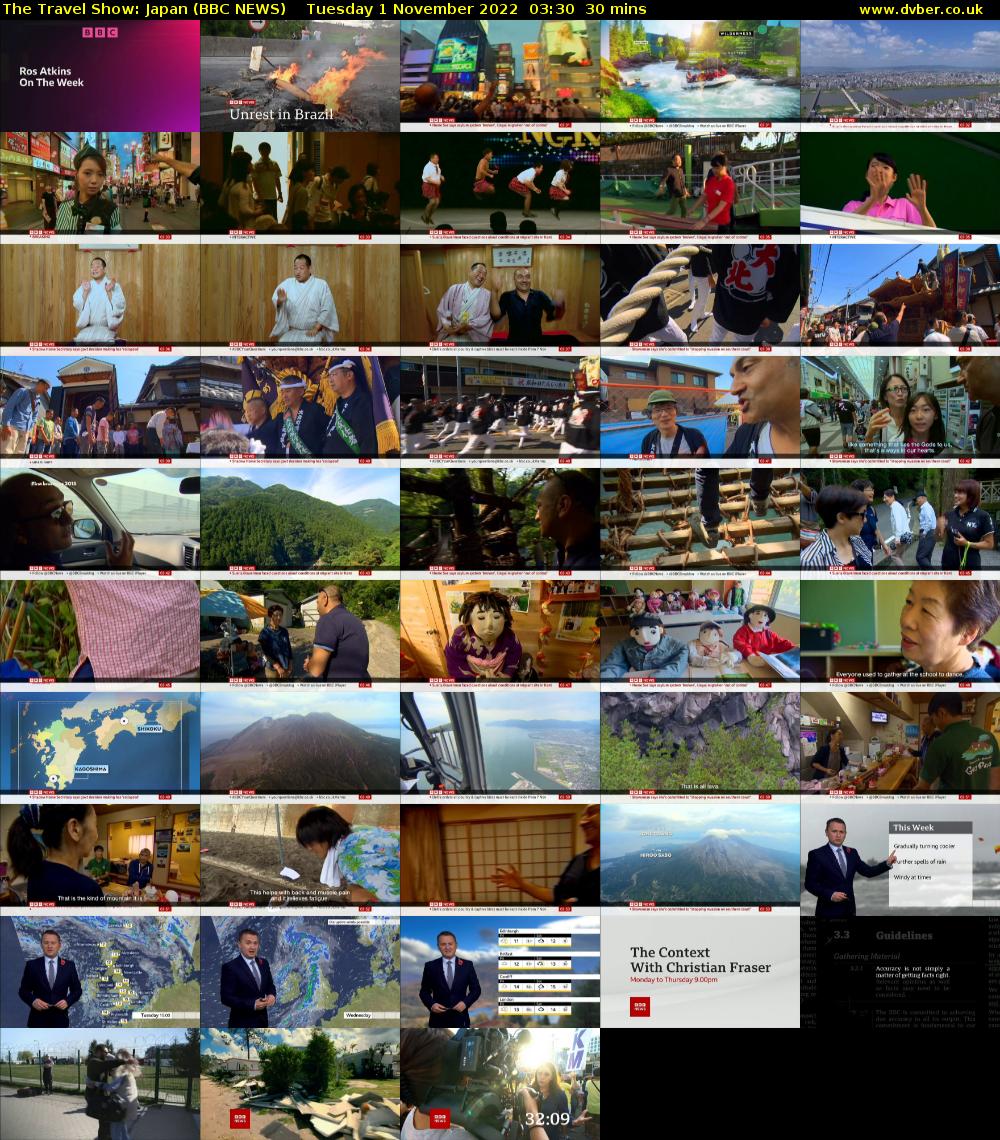 The Travel Show: Japan (BBC NEWS) Tuesday 1 November 2022 03:30 - 04:00