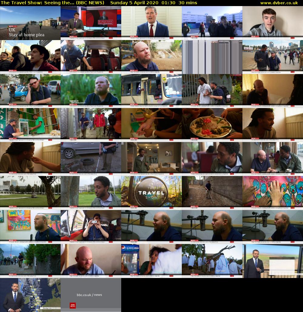 The Travel Show: Seeing the... (BBC NEWS) Sunday 5 April 2020 01:30 - 02:00