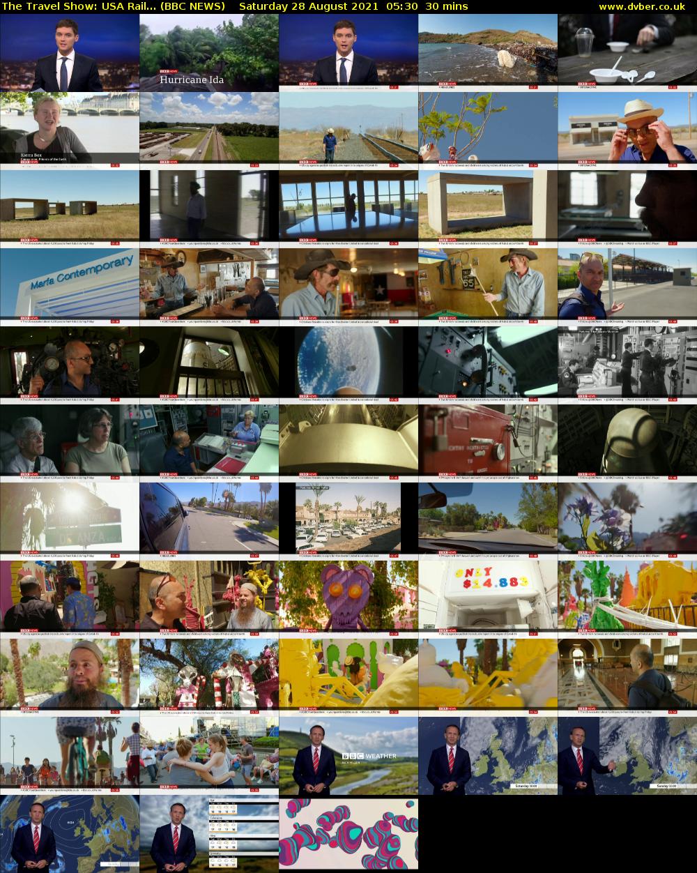 The Travel Show: USA Rail... (BBC NEWS) Saturday 28 August 2021 05:30 - 06:00