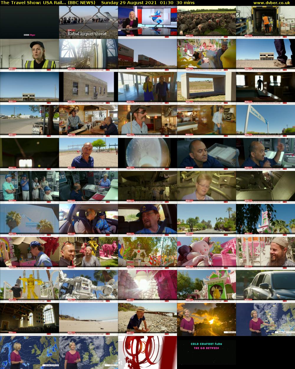 The Travel Show: USA Rail... (BBC NEWS) Sunday 29 August 2021 01:30 - 02:00
