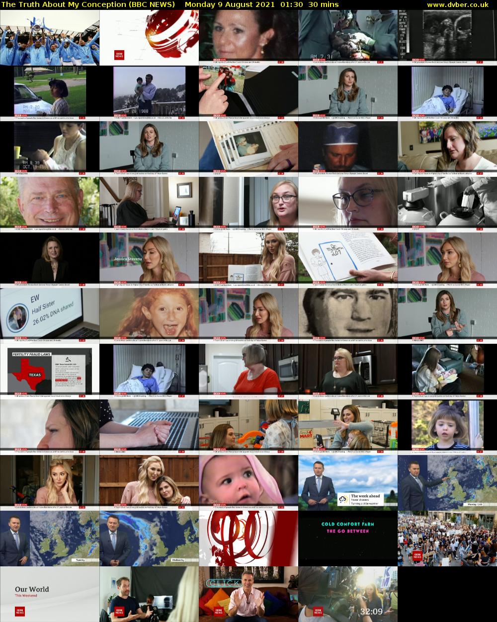 The Truth About My Conception (BBC NEWS) Monday 9 August 2021 01:30 - 02:00