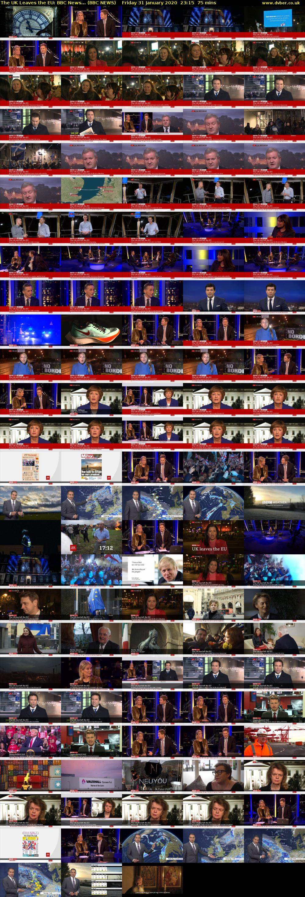 The UK Leaves the EU: BBC News... (BBC NEWS) Friday 31 January 2020 23:15 - 00:30