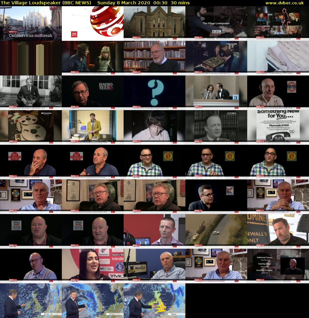 The Village Loudspeaker (BBC NEWS) Sunday 8 March 2020 00:30 - 01:00