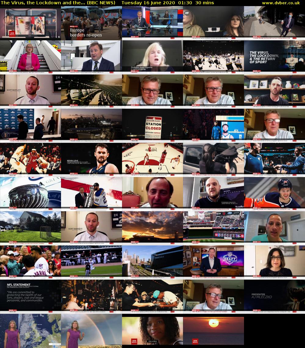 The Virus, the Lockdown and the... (BBC NEWS) Tuesday 16 June 2020 01:30 - 02:00