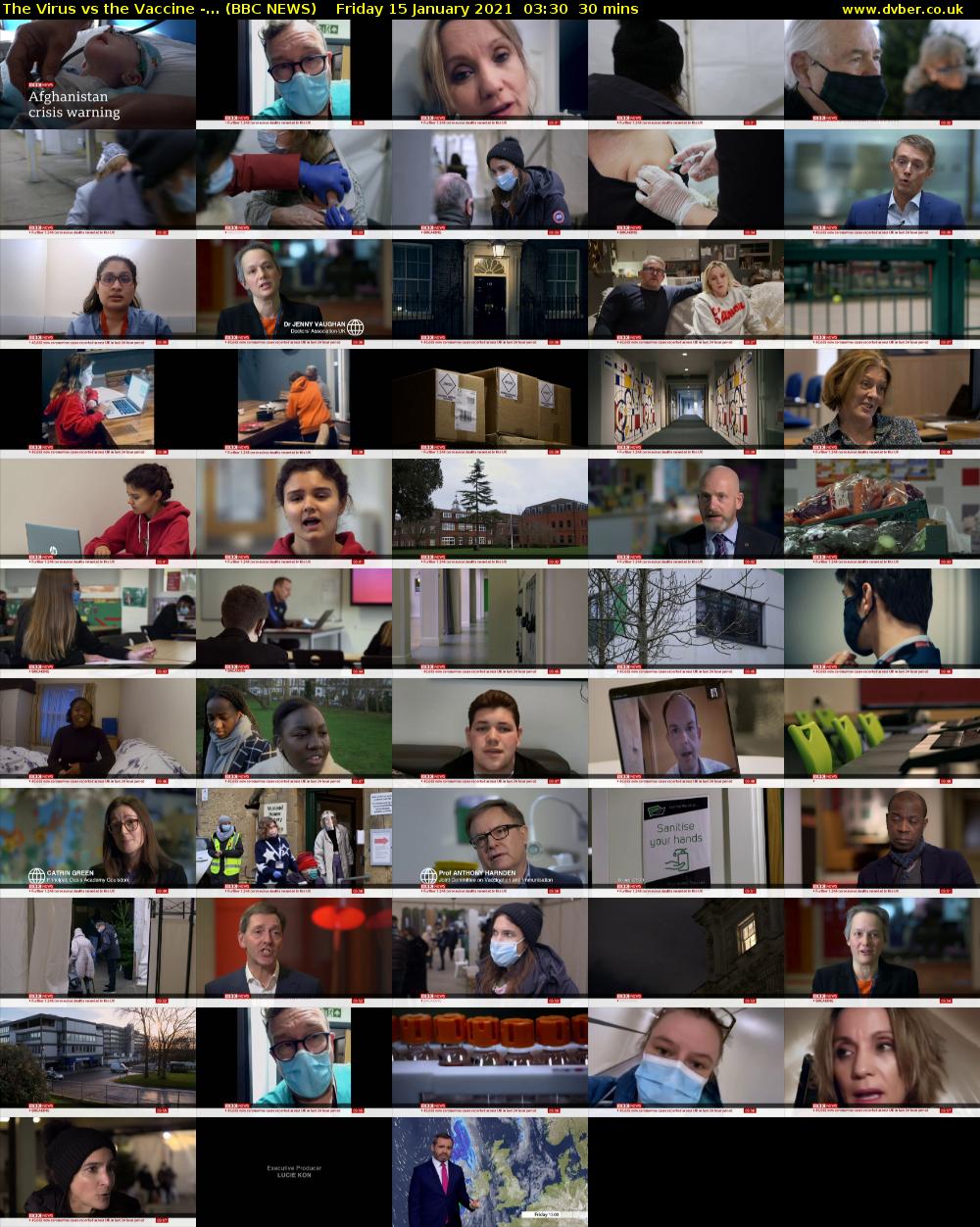 The Virus vs the Vaccine -... (BBC NEWS) Friday 15 January 2021 03:30 - 04:00