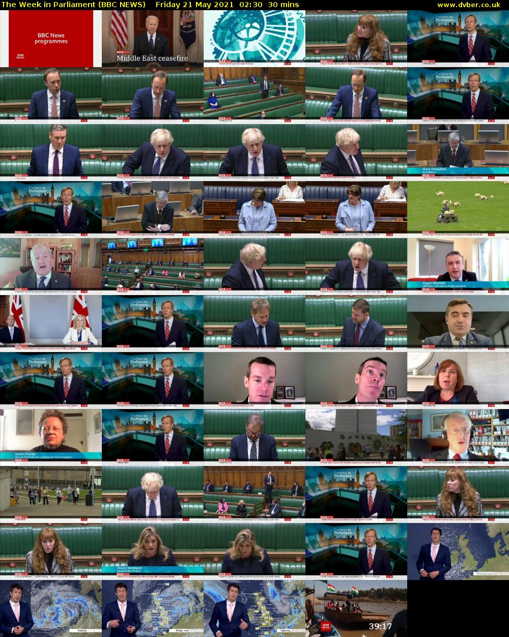 The Week in Parliament (BBC NEWS) Friday 21 May 2021 02:30 - 03:00