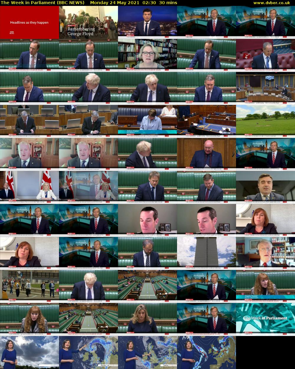 The Week in Parliament (BBC NEWS) Monday 24 May 2021 02:30 - 03:00
