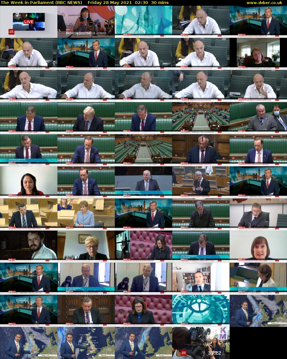 The Week in Parliament (BBC NEWS) Friday 28 May 2021 02:30 - 03:00