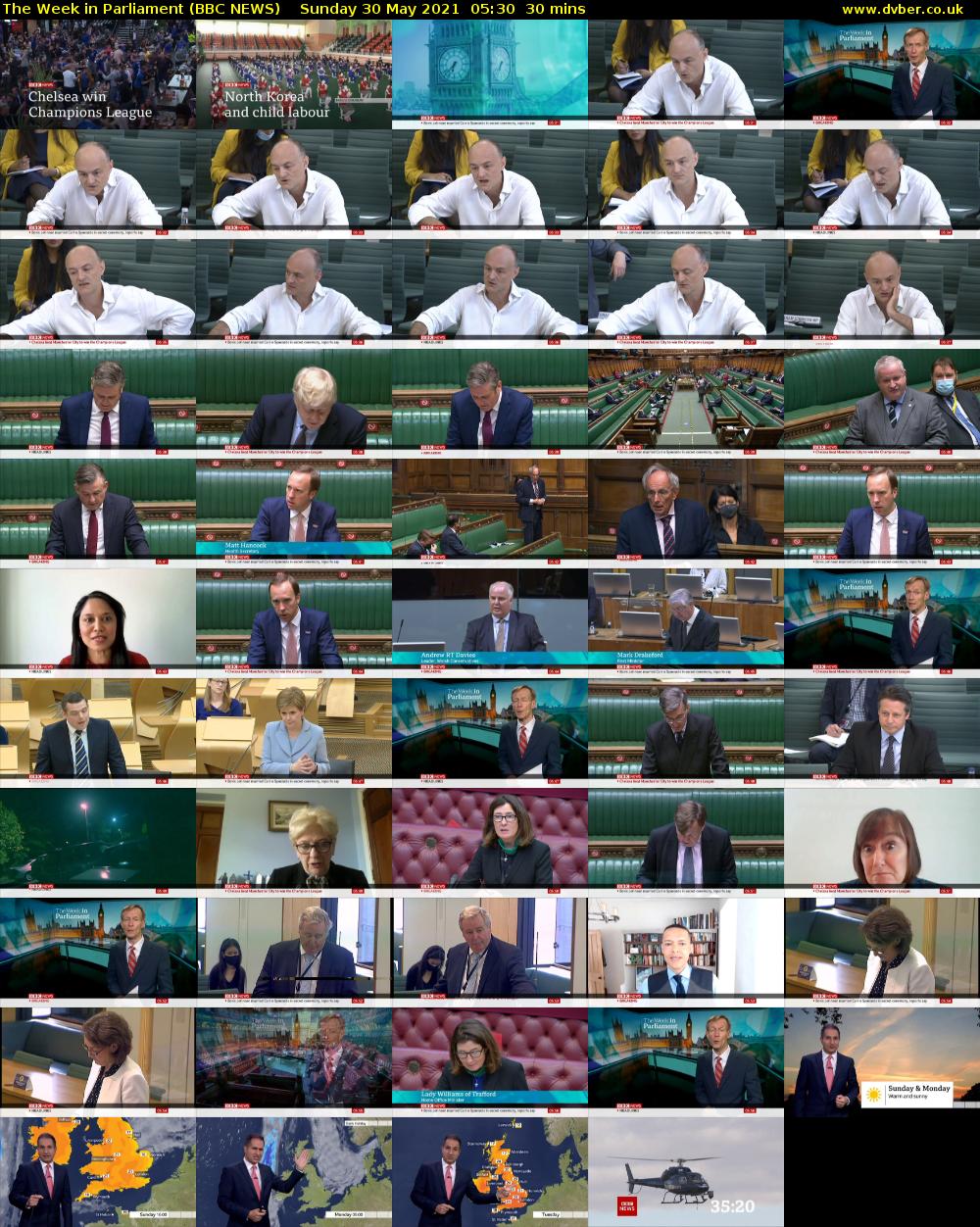 The Week in Parliament (BBC NEWS) Sunday 30 May 2021 05:30 - 06:00
